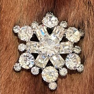 Weiss Silver Rhinestone Brooch